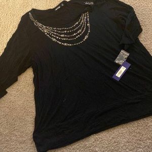 NWT Apt 9 Black 3/4 Shirt